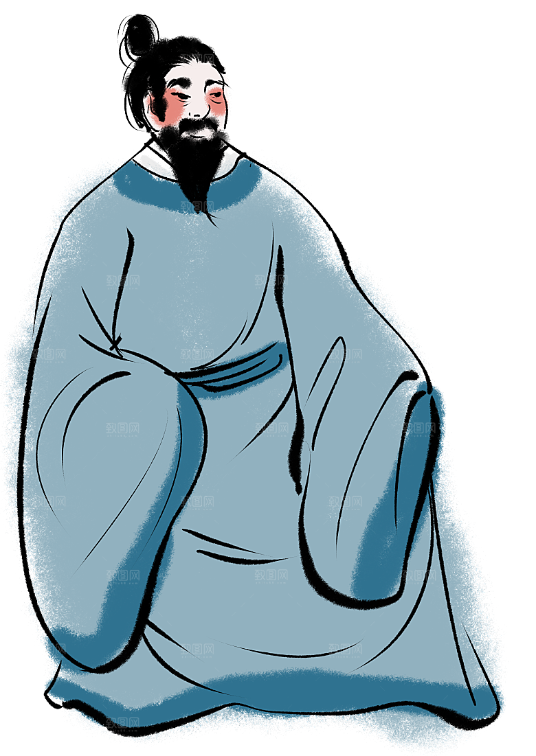 古代历史名人名医名士插图PNG图片素材