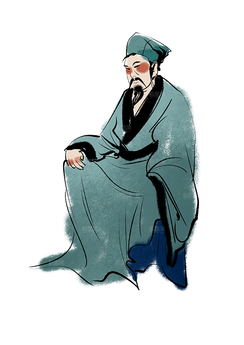 古代历史名人名医名士插图PNG图片