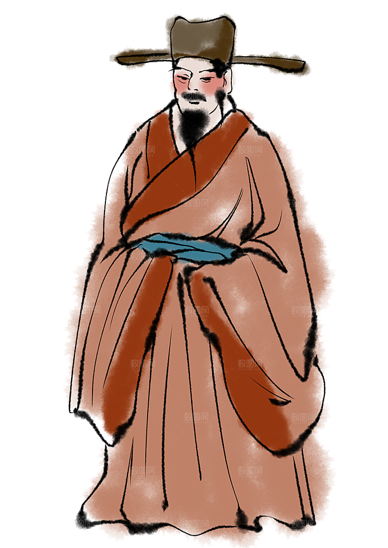 古代历史名人名医名士插图PNG图片素材