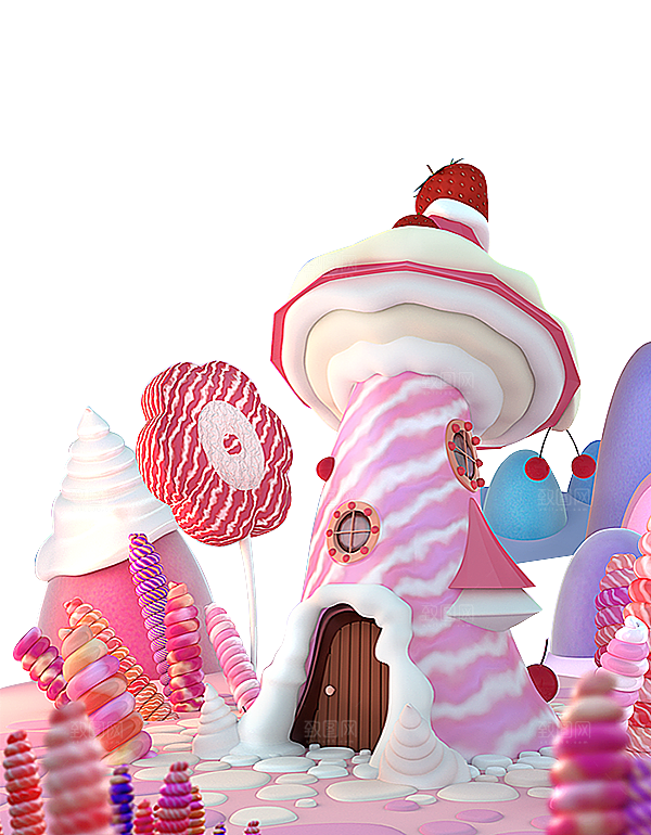 卡通欧式城堡宫殿背景插图PNG图片
