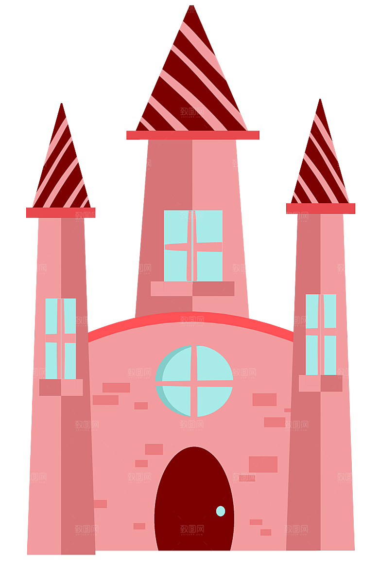 卡通欧式城堡宫殿背景插图PNG
