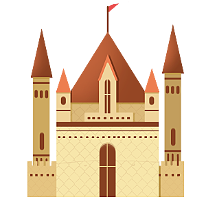 卡通欧式城堡宫殿背景插图PNG