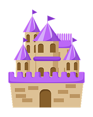 卡通欧式城堡宫殿背景插图PNG图片