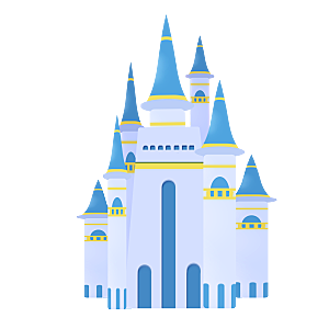 卡通欧式城堡宫殿背景插图PNG图片素材