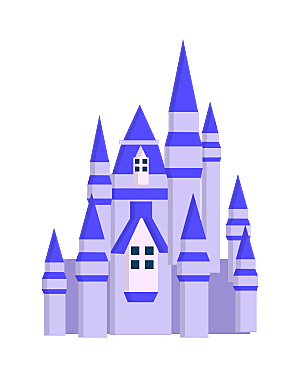 卡通欧式城堡宫殿背景插图PNG图片素材