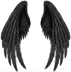 黑色天使恶魔翅膀图案背景PNG免抠