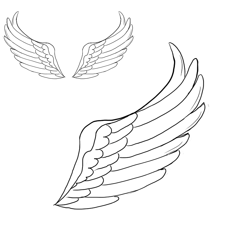 黑色天使恶魔翅膀图案背景PNG免抠