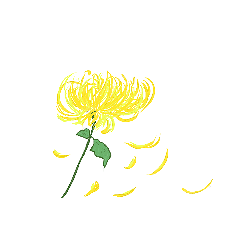 手绘水墨菊花重阳节花卉海报背景PNG素材