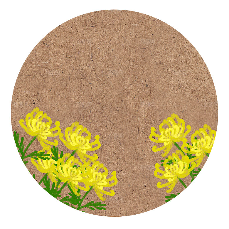 手绘水墨菊花重阳节花卉海报背景PNG素材