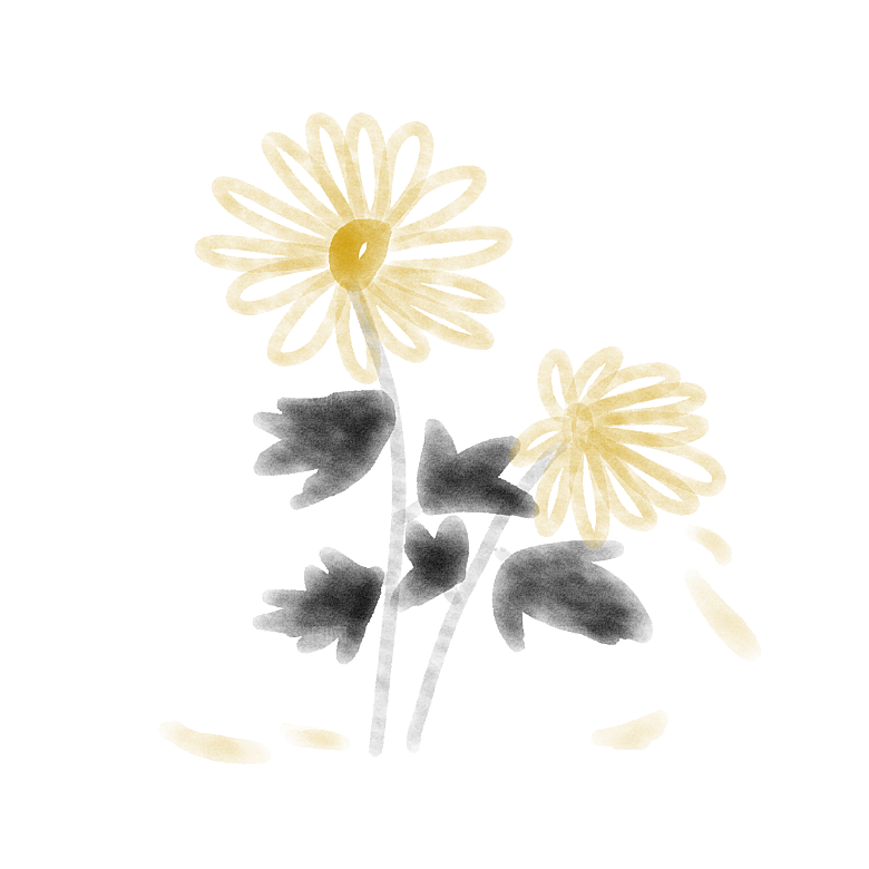手绘水墨菊花重阳节花卉海报背景PNG
