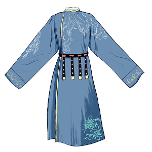 手绘中国古代女子汉服唐装插画图片素材