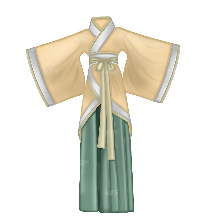 手绘中国古代女子汉服唐装插画图片素材