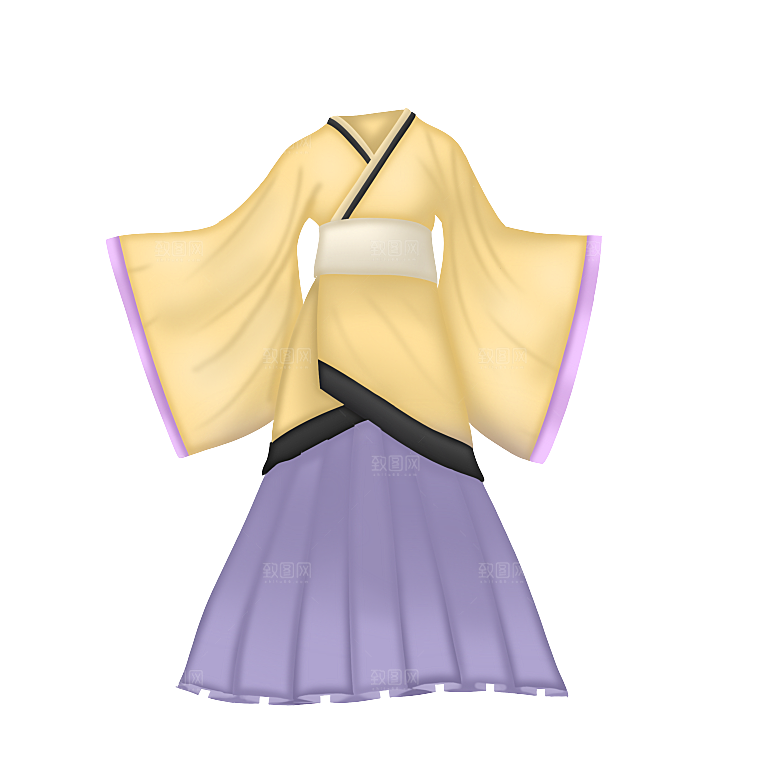 手绘中国古代女子汉服唐装插画图片