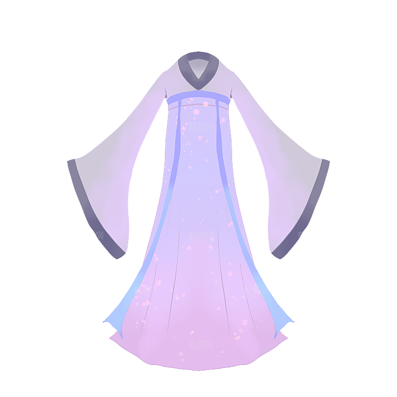 手绘中国古代女子汉服唐装插画图片素材