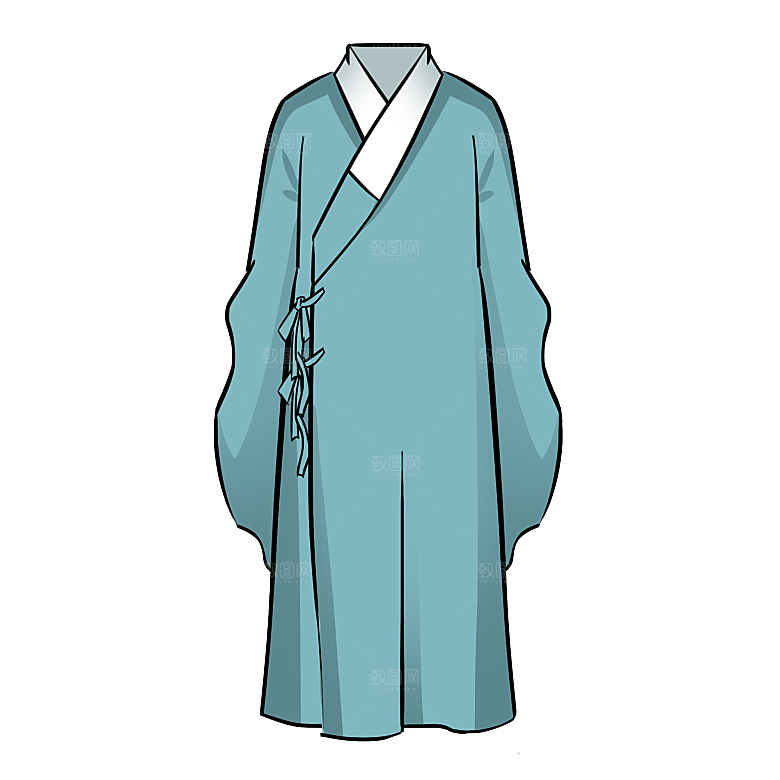 手绘中国古代女子汉服唐装插画图片素材