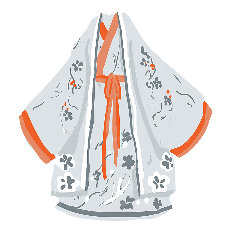 手绘中国古代女子汉服唐装插画图片素材