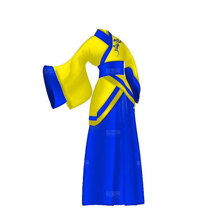 手绘中国古代女子汉服唐装插画图片素材