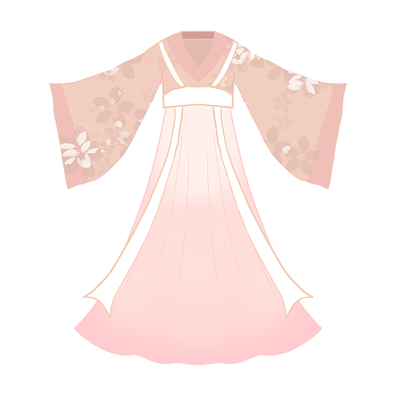手绘中国古代女子汉服唐装插画图片素材