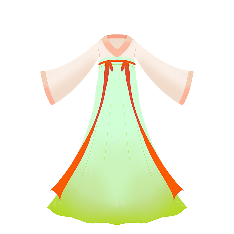 手绘中国古代女子汉服唐装插画图片素材