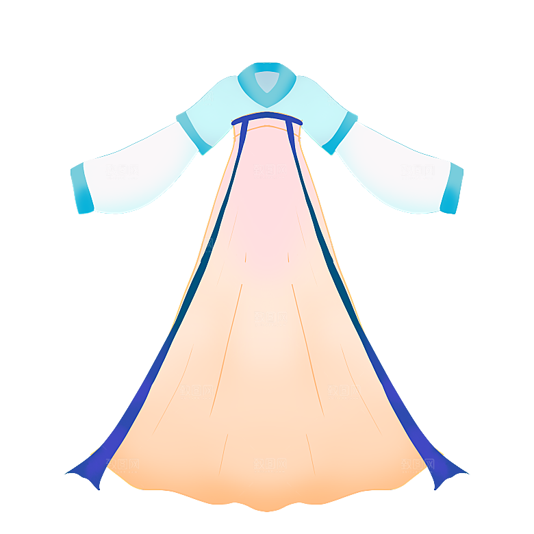 手绘中国古代女子汉服唐装插画图片素材