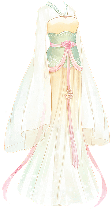 手绘中国古代女子汉服唐装插画图片