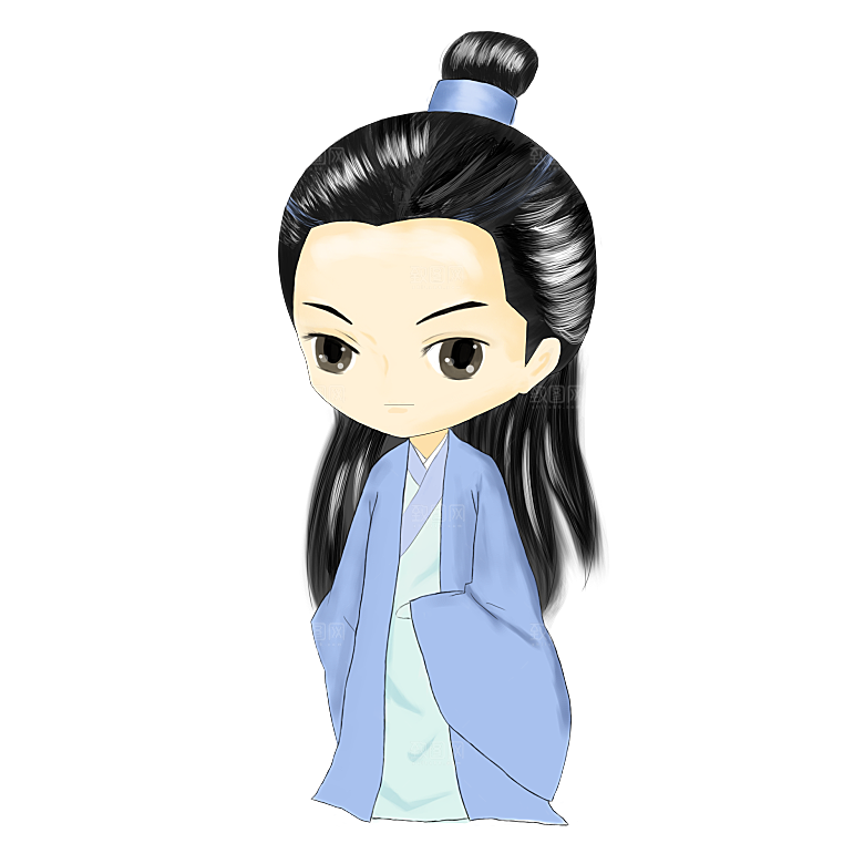 手绘中国古代女子汉服唐装插画图片素材