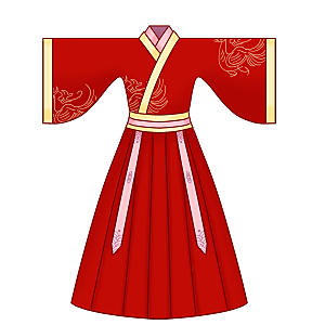 手绘中国古代女子汉服唐装插画图片素材