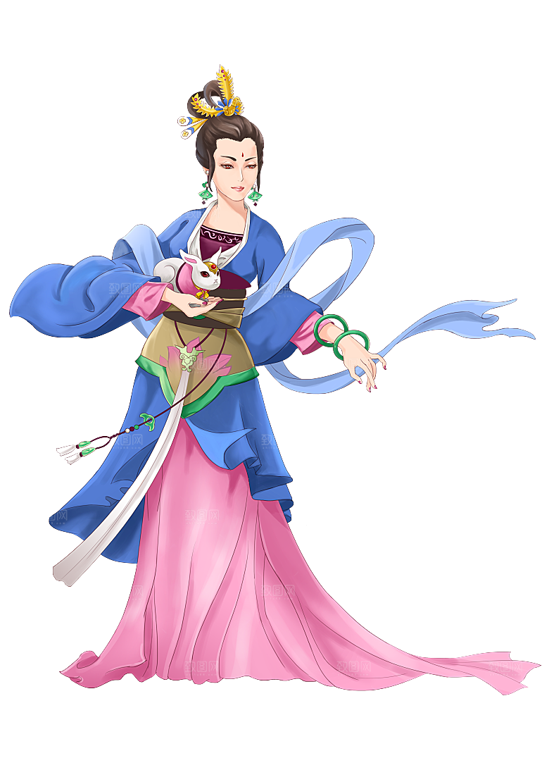 中秋节嫦娥简约大气免扣元素