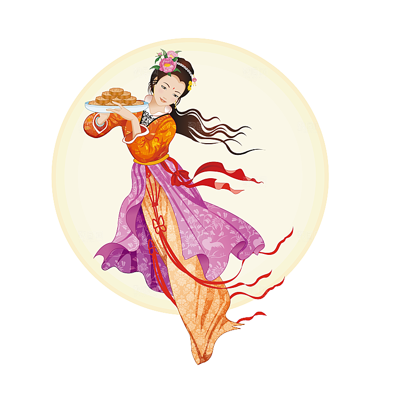 中秋节嫦娥简约大气免扣元素