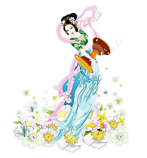 卡通中秋嫦娥奔月插画PNG素材