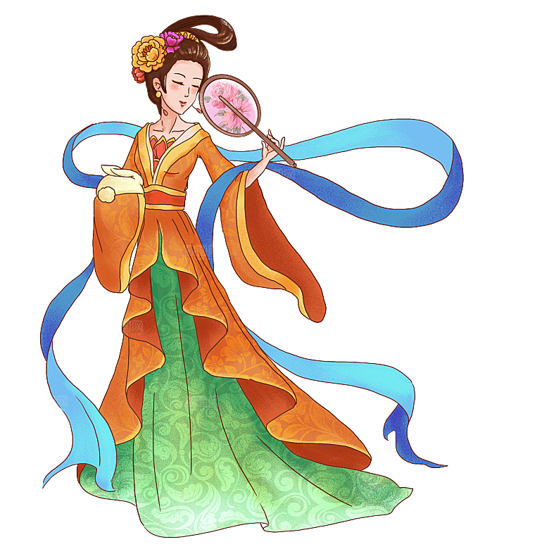 卡通中秋嫦娥奔月插画PNG素材