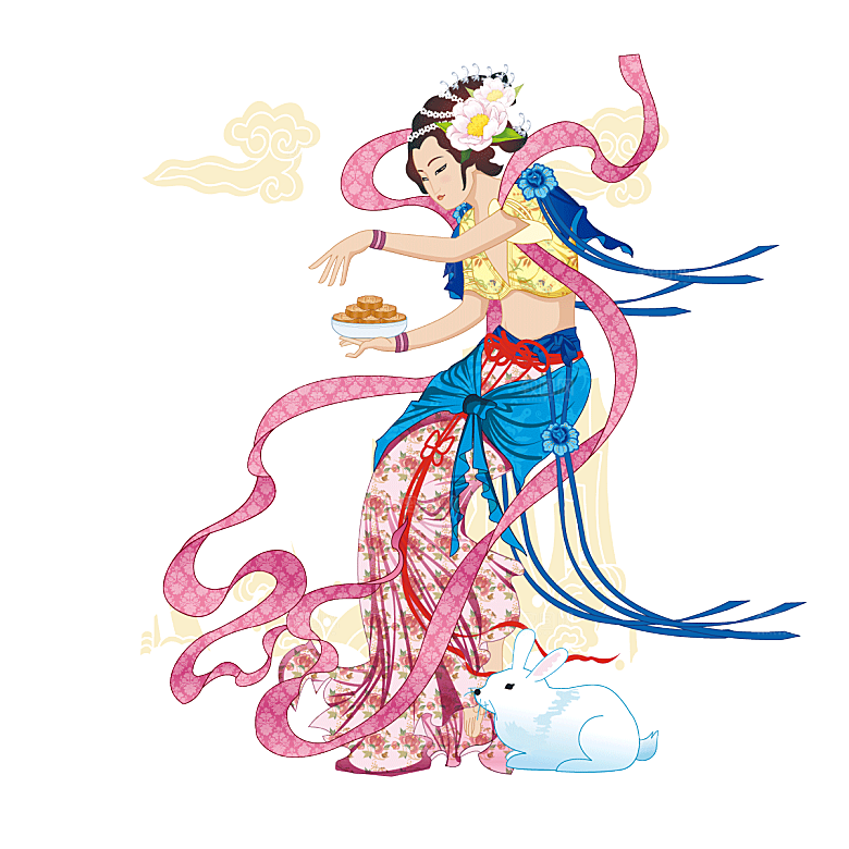 中秋节嫦娥简约大气免扣元素