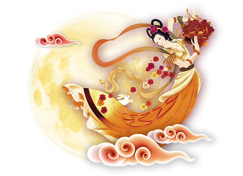中秋节嫦娥简约大气免扣元素