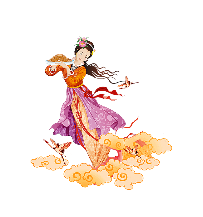 中秋节嫦娥简约大气免扣元素