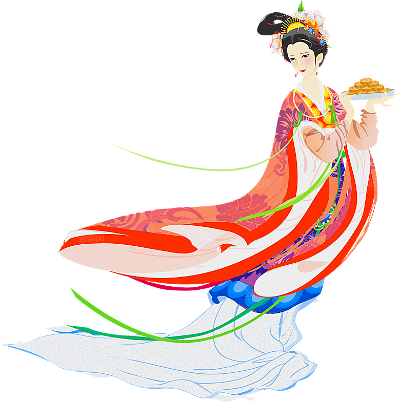 中秋节嫦娥简约大气免扣元素