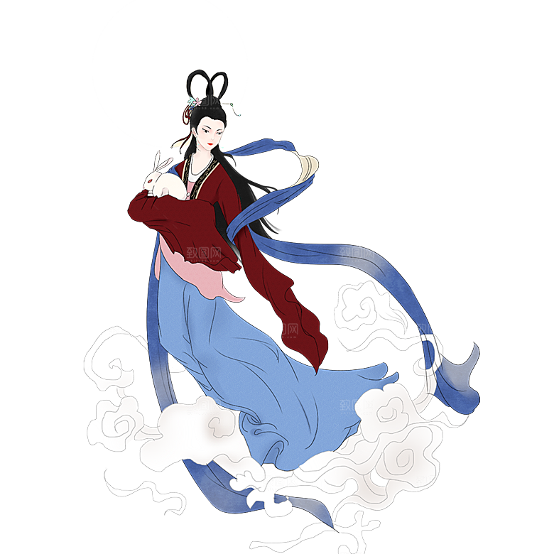 中秋节嫦娥简约大气免扣元素