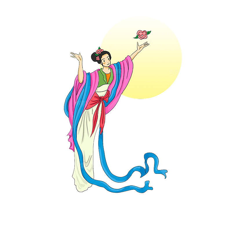 中秋节嫦娥简约大气免扣元素