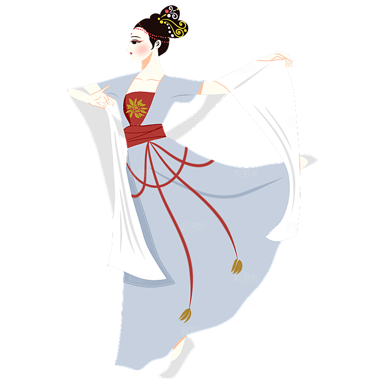 卡通中秋嫦娥奔月插画PNG素材
