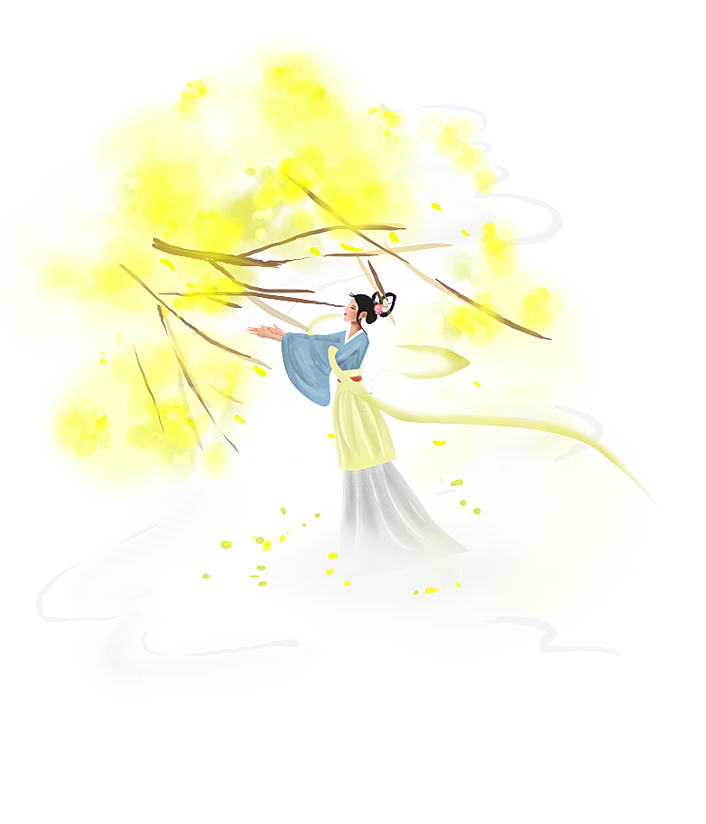 卡通中秋嫦娥奔月插画PNG素材