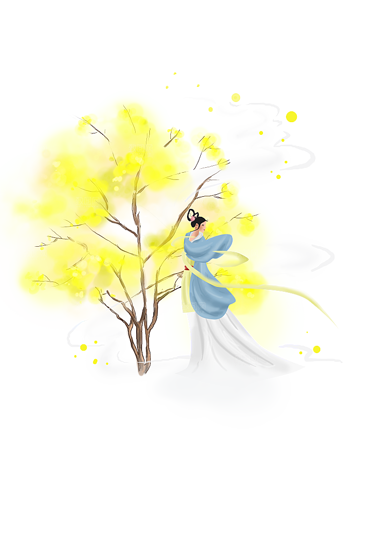 卡通中秋嫦娥奔月插画PNG素材