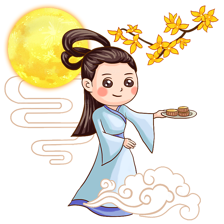 中秋节嫦娥简约大气免扣元素