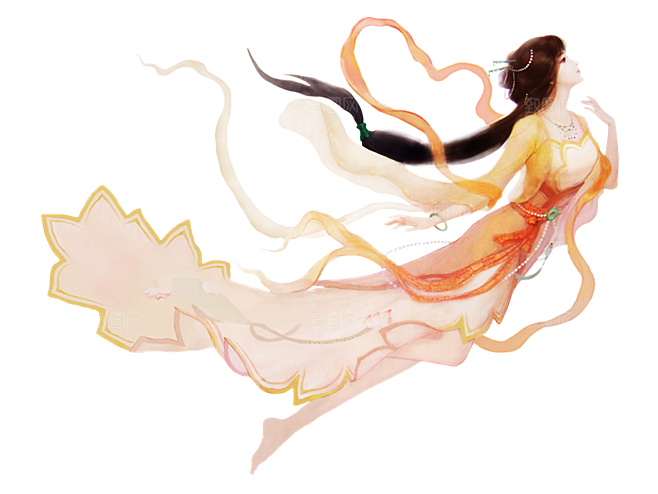 卡通中秋嫦娥奔月插画PNG素材