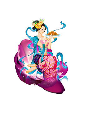 中秋节嫦娥简约大气免扣元素