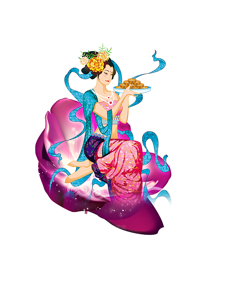 中秋节嫦娥简约大气免扣元素