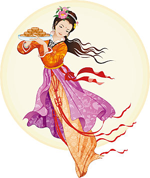 中秋节嫦娥简约大气免扣元素