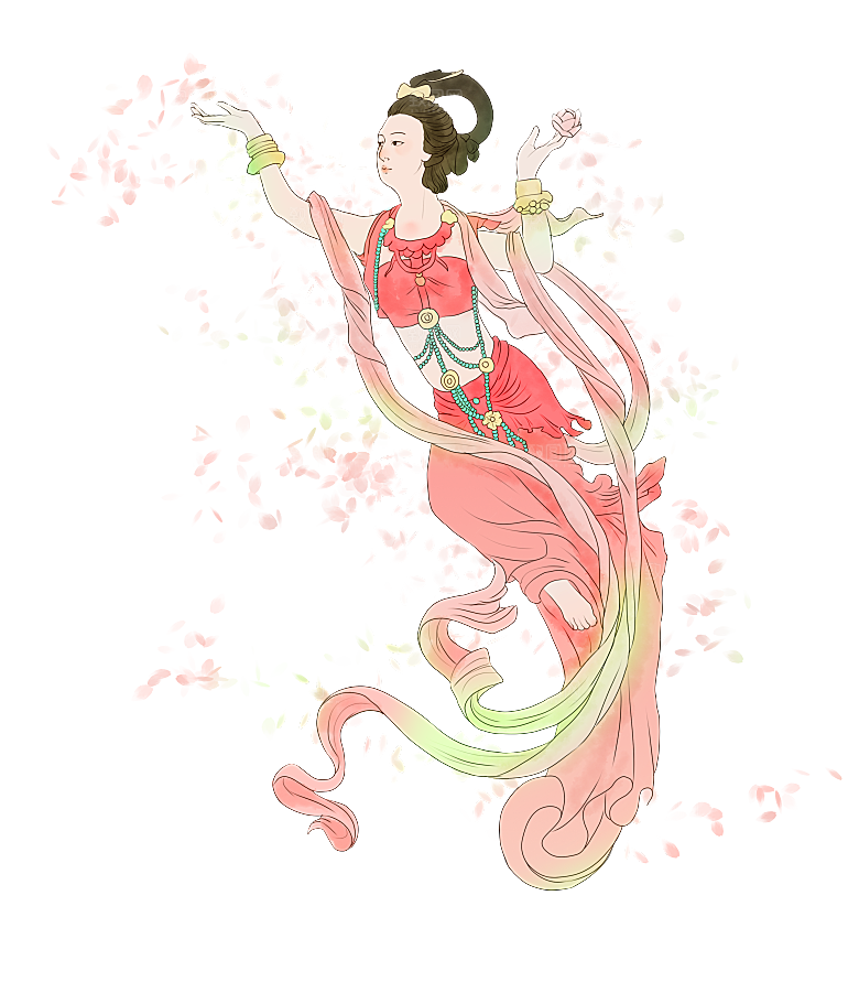 卡通中秋嫦娥奔月插画PNG素材