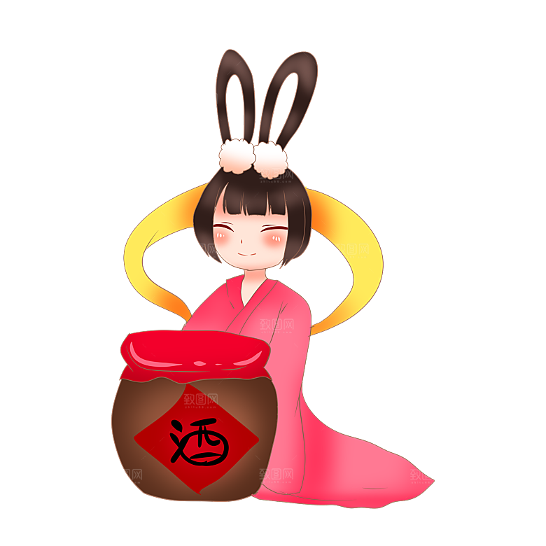 中秋节嫦娥简约大气免扣元素