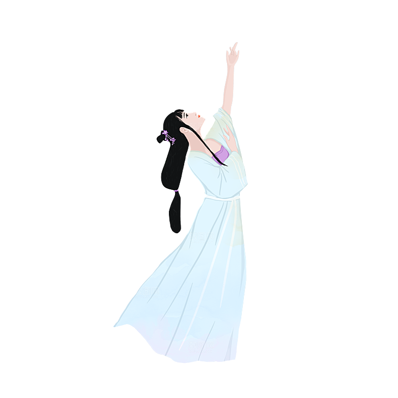 卡通中秋嫦娥奔月插画PNG素材