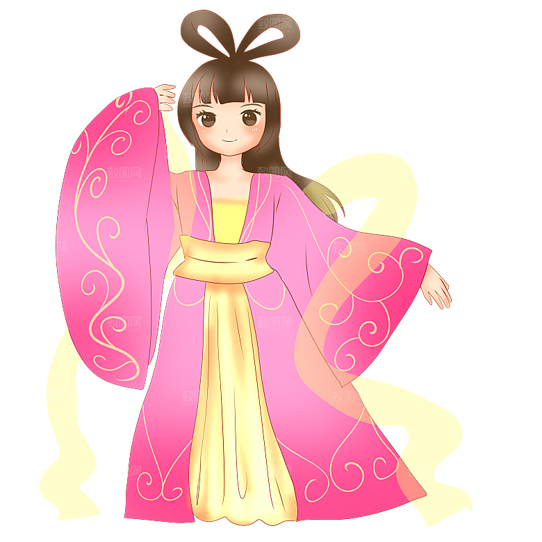 卡通中秋嫦娥奔月插画PNG素材