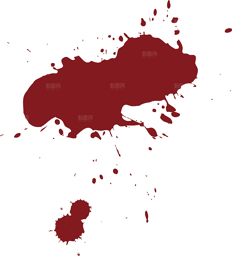 恐怖红色血迹喷溅特效素材
